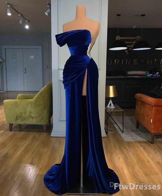 blue evening dresses 2025 mermaid elegant sleeveless cheap formal dresses Main image