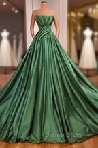 Fabulous Long A-line One Shoulder Satin Sleeveless Formal Prom Dresses