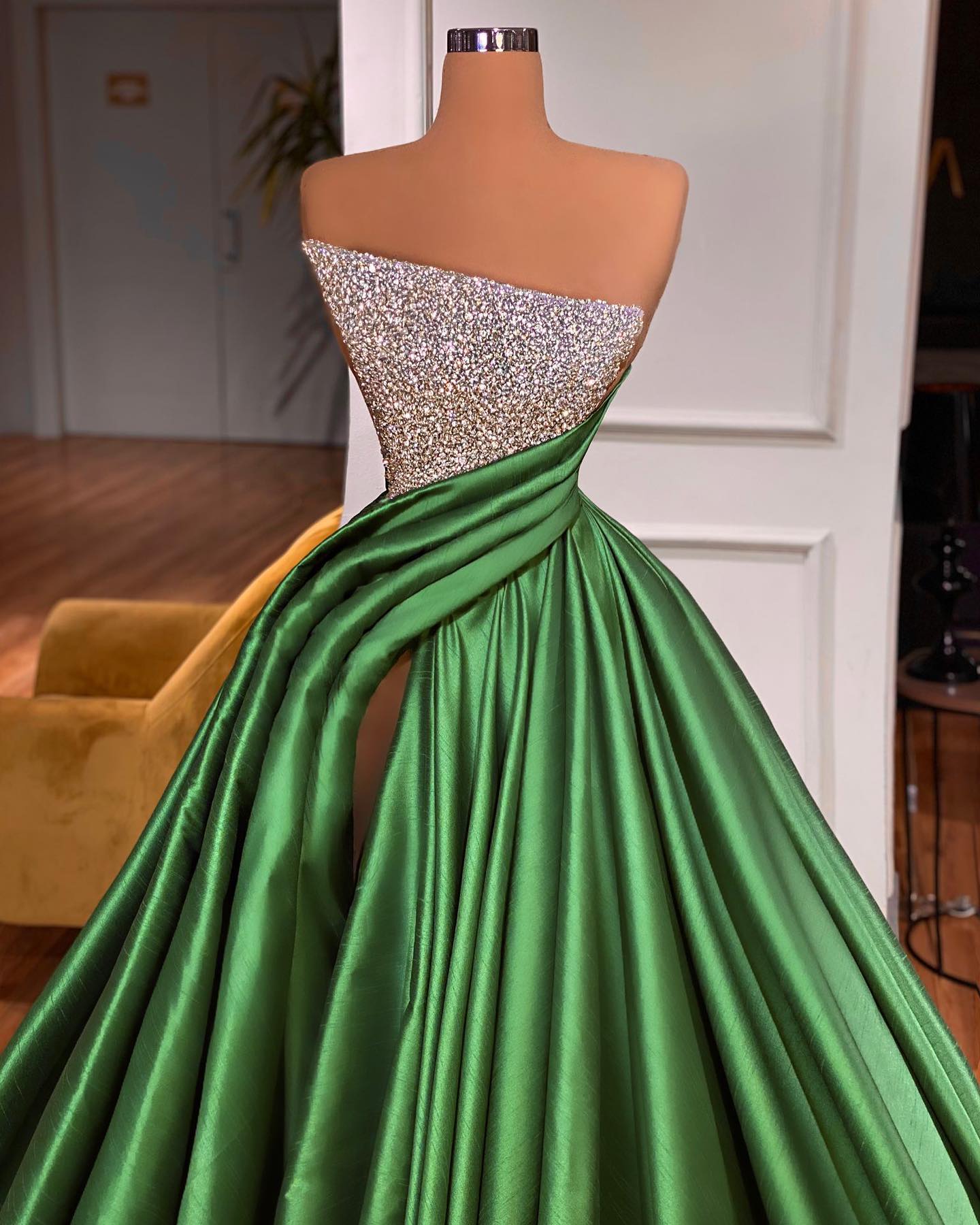 Fabulous Long A-Line Strapless Split Front Sleeveless Prom Dress Secondary image