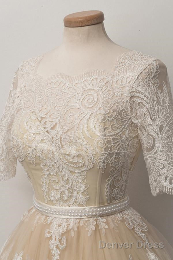 Fabulous Scalloped-Edge  Homecoming Dress With Lace Pearls Secondary image