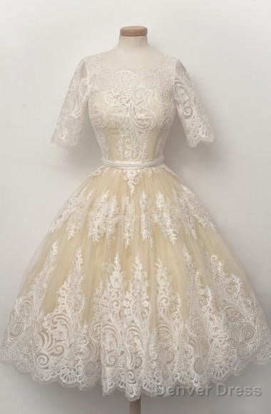Fabulous Scalloped-Edge  Homecoming Dress With Lace Pearls Main image