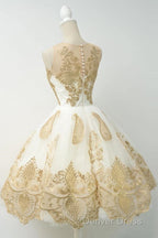 Fabulous White Homecoming Dresses  Jewel Knee-Length Lace Appliques