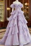 Fairy A Line Off The Shoulder Lilac Prom Dresses Evening Dresses