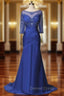 Fairy Tale Half Sleeve Beading Crystal Trumpet Mermaid Mother of the Bride Dresses
