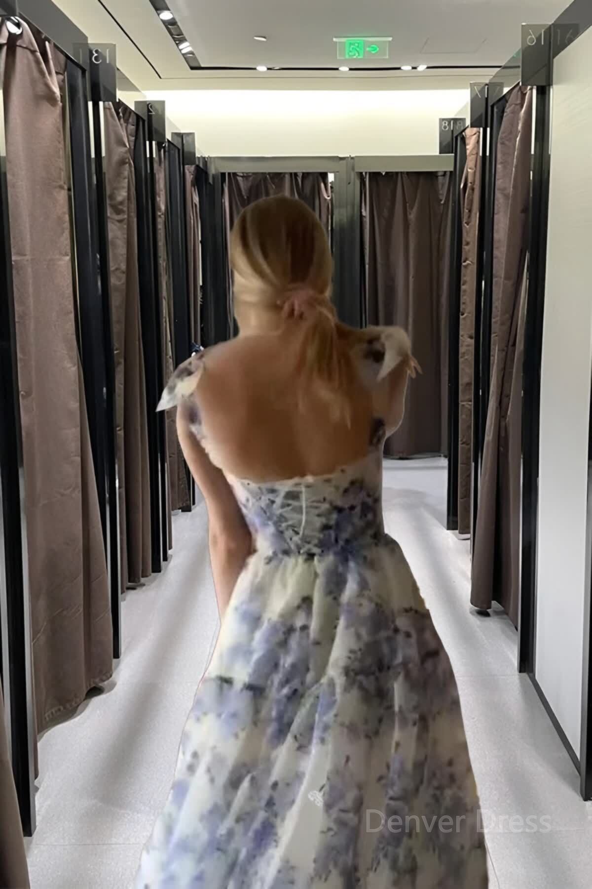 Fairy Tales Printed Sleeveless A Line Prom Dress,Long Prom Dresses