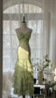 Fairytale Green Mermaid Vintage Prom Dress Sweetheart Chiffon Beaded Layed Prom Dresses