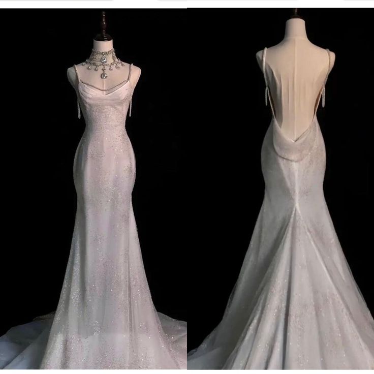 Fairytale Mermaid Wedding Dress Glittering Straps Backless Wedding Dresses Secondary image