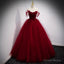 Fairytale Tulle Burgundy Sweet 16th Dress Ball Gowns for Prom,Princess Prom Dresses