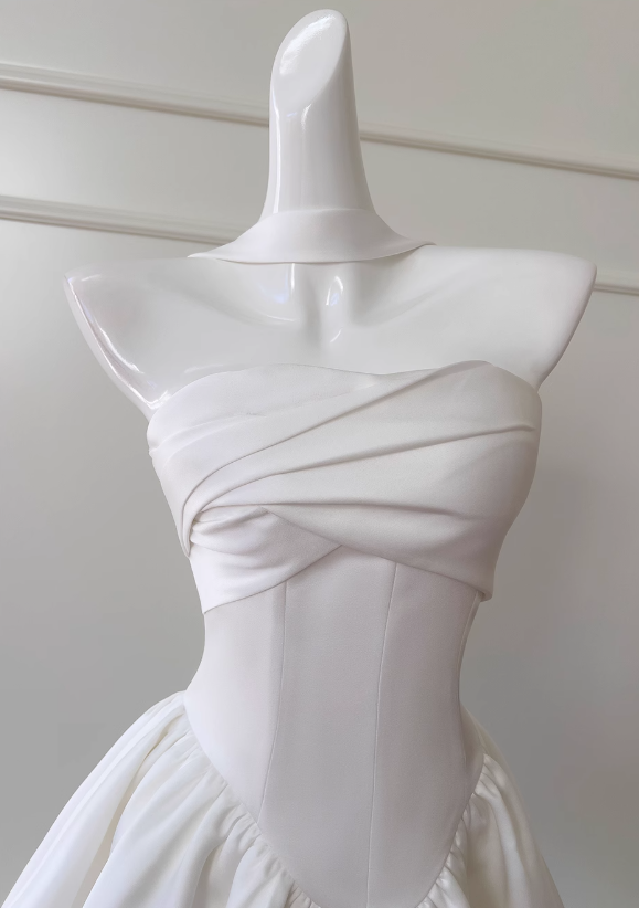 Fairytale White Strapless Short Prom Dress For Prom&Birthday Elegant Prom Dresses Secondary image