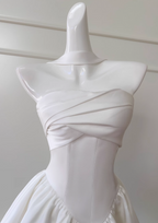Fairytale White Strapless Short Prom Dress For Prom&Birthday Elegant Prom Dresses