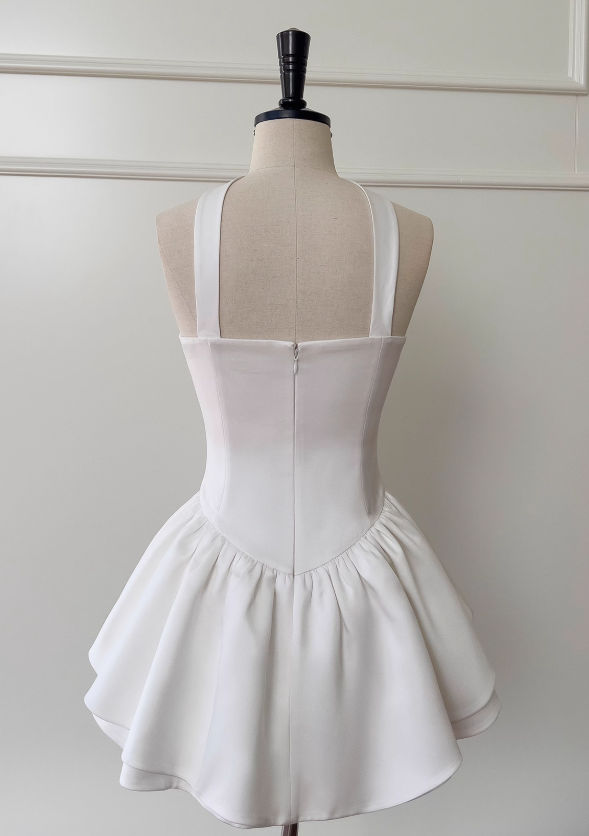 Fairytale White Strapless Short Prom Dress For Prom&Birthday Elegant Prom Dresses