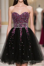 Fancy Sweetheart Lace Up Short Homecoming Dresses With Beading