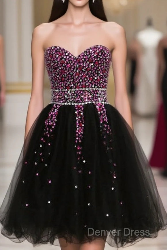 Fancy Sweetheart Lace Up Short Homecoming Dresses With Beading