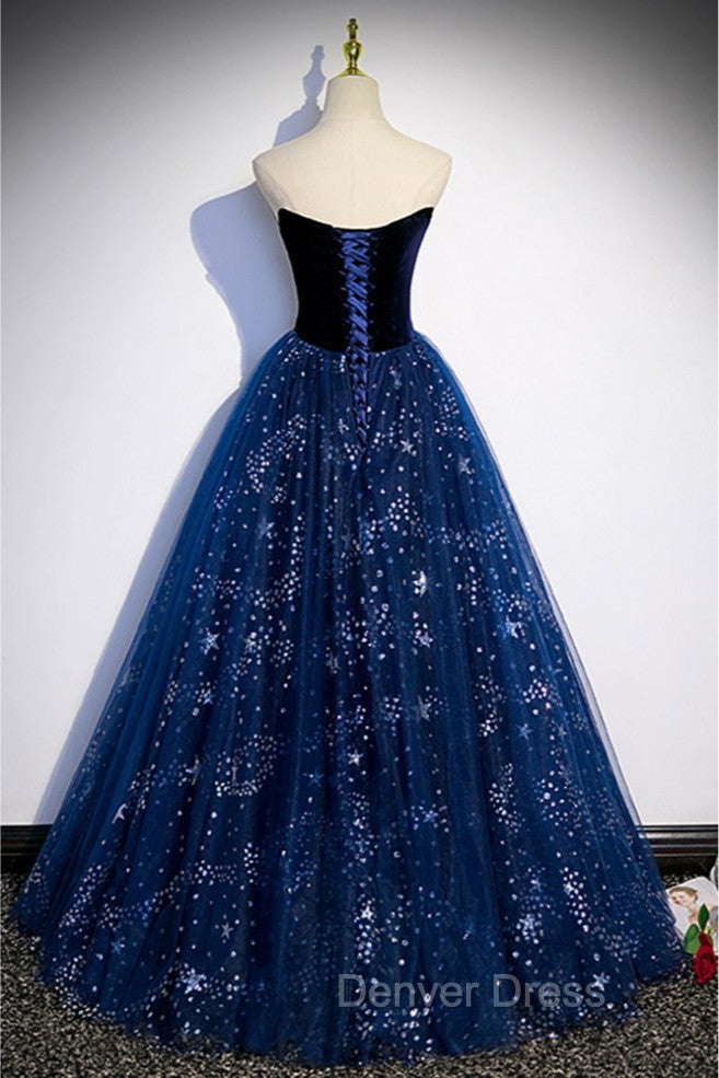 Fantasy Blue BallGowns Tulle Prom Dresses with Bling Secondary image