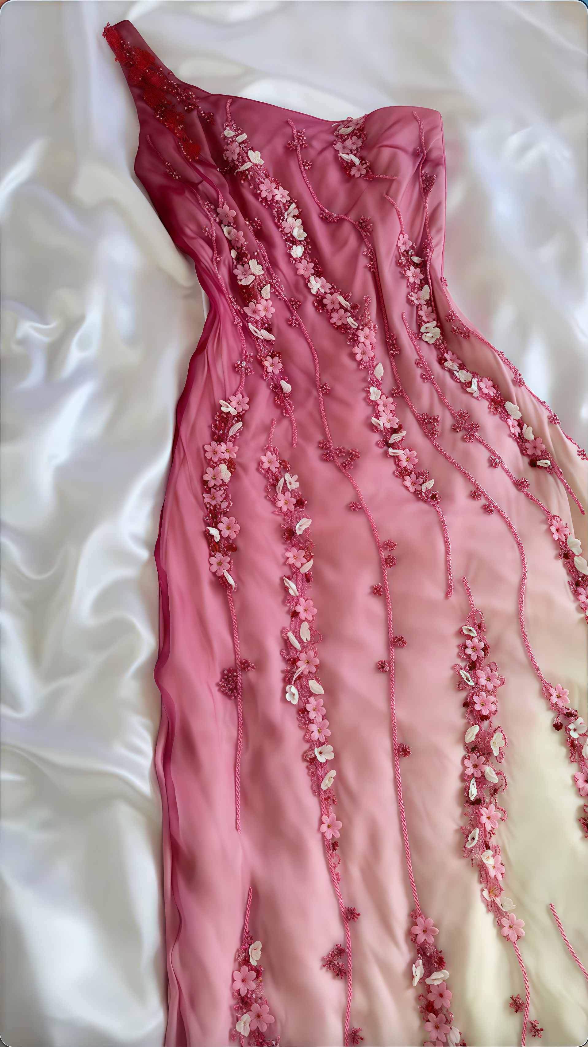 Fantasy Bodycon 3D Floral Chiffon Prom Dresses