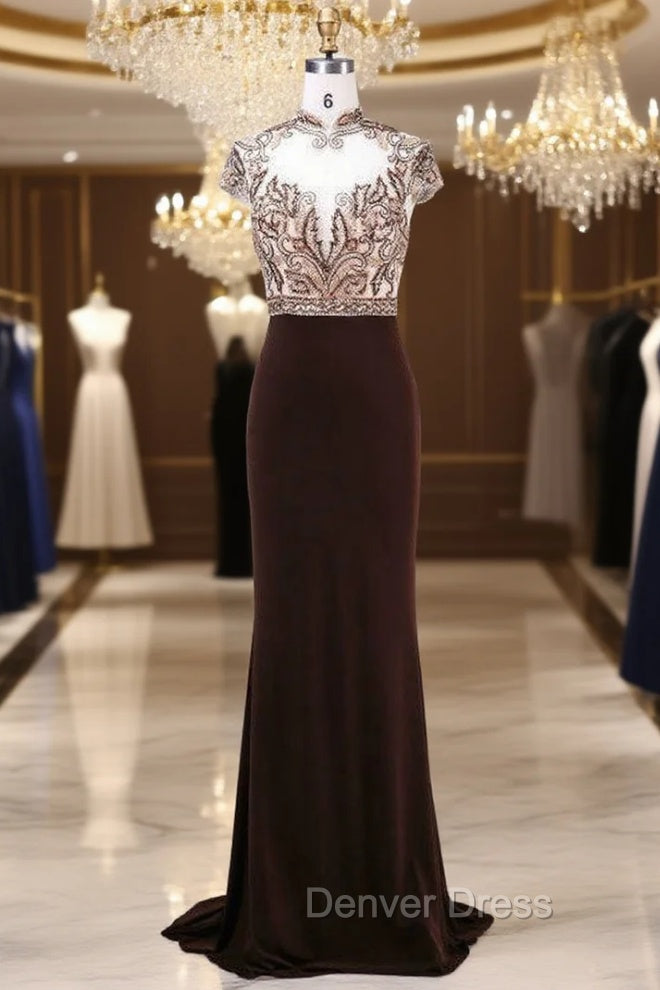 Fashion Mother of The Bride Dresses New Arrival with High Neck Crystal Beading
