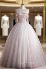 Fashion Pink Tulle Sequins Quinceanera Dresses