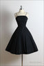 Mini A Line Black Spaghetti Straps Short Prom Dress, Homecoming Dresses