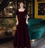Cute velvet short prom dress with bow party dress