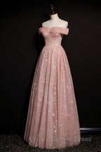 Cute tulle long A line prom Dresses evening Dresses