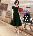 Green velvet short prom Dress homecoming Dresses