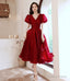 Red v neck short prom Dress A Line homeocming Dresses