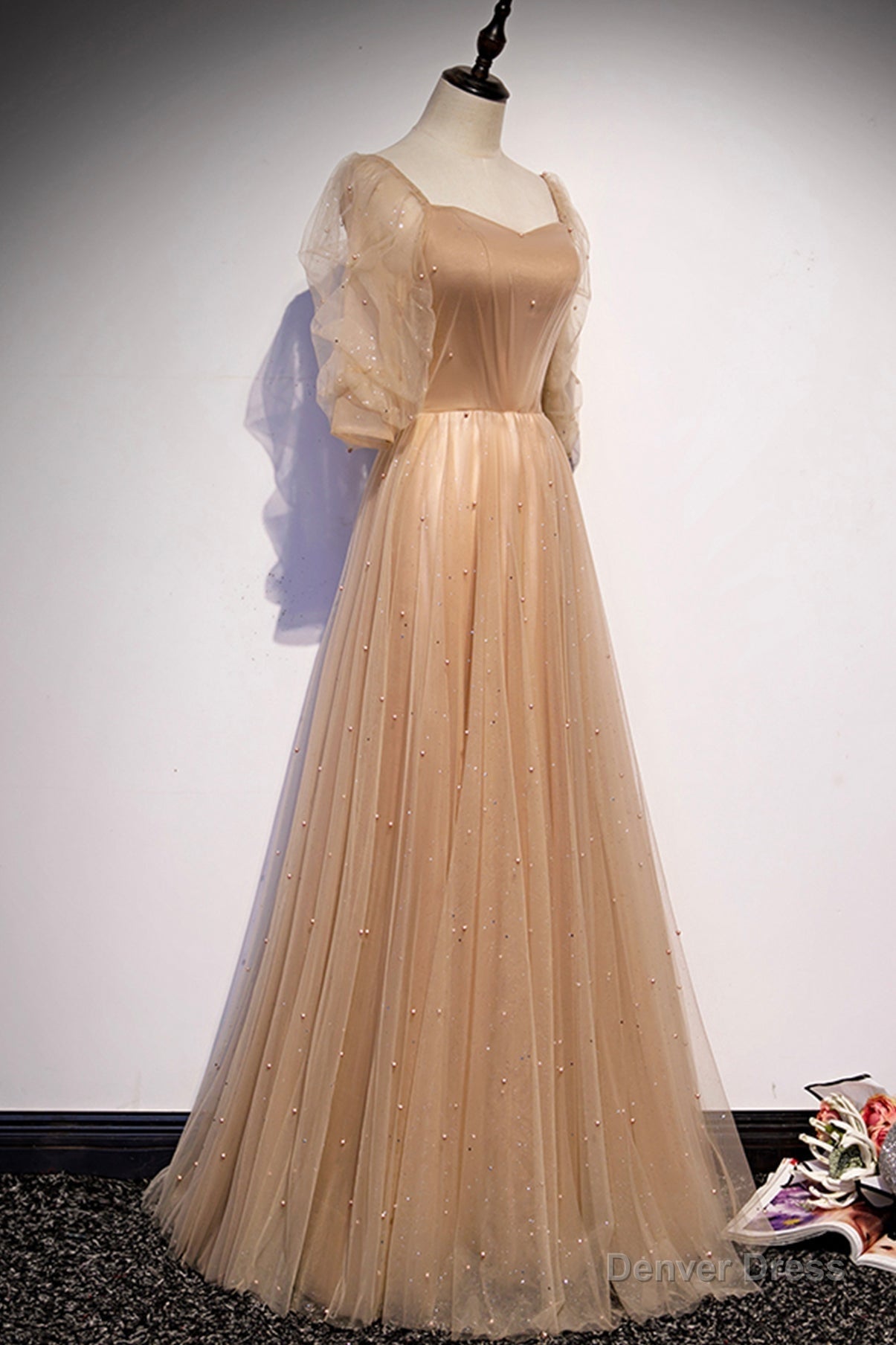 Cute Tulle Long Prom Dresses, A-Line Evening Dresses Secondary image