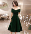 Green velvet short prom Dress homecoming Dresses