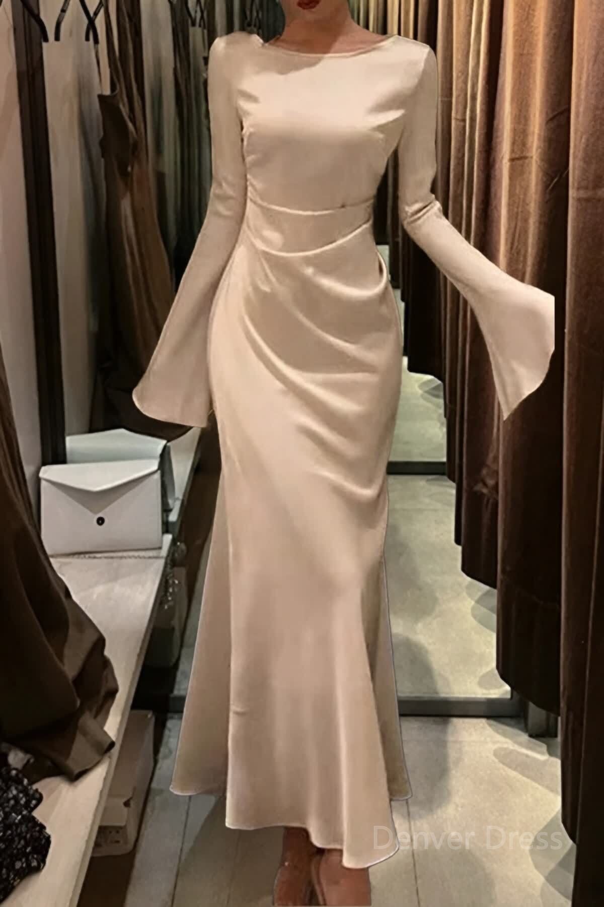 Flare sleeve long wedding mermaid Dress for women Prom Dresses Main image