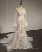 Flare Sleeve Sexy Mermaid Wedding Dresses