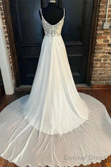 Floral Lace Scoop Neck Floor-Length Wedding Dress