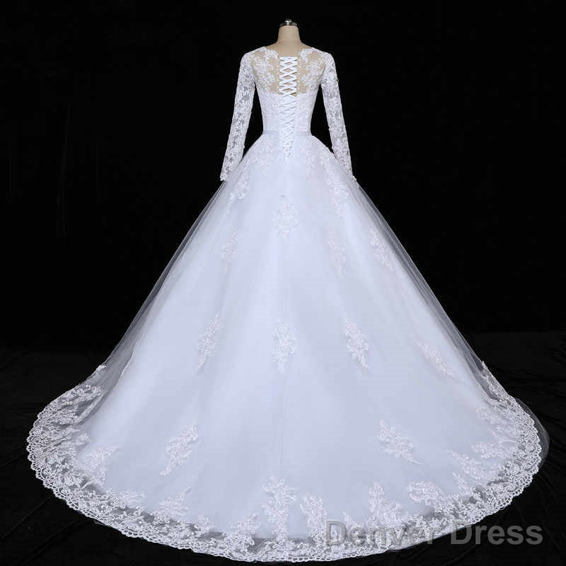 Floral Mermaid Tulle Lace Vintage Long Sleeves Wedding Dresses Secondary image