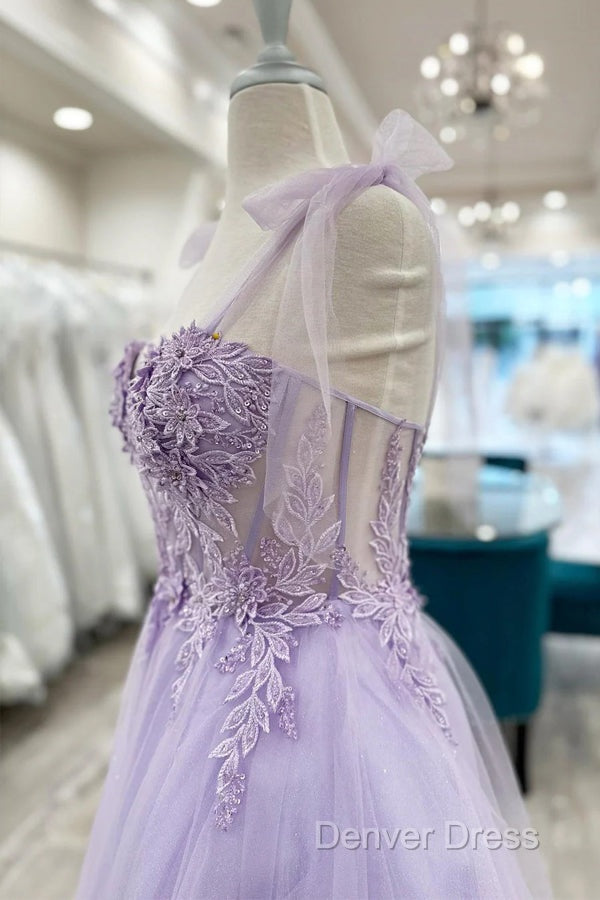 Floral Sweetheart A Line Lavender Homecoming Dresses