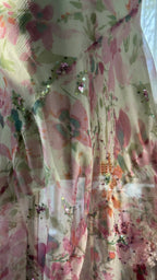 Flowing Chiffon Sequin Print Pink Irregular Skirt Prom Dresses