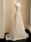 Flowing Lace Sweetheart Neckline A-Line Tulle Wedding Dresses