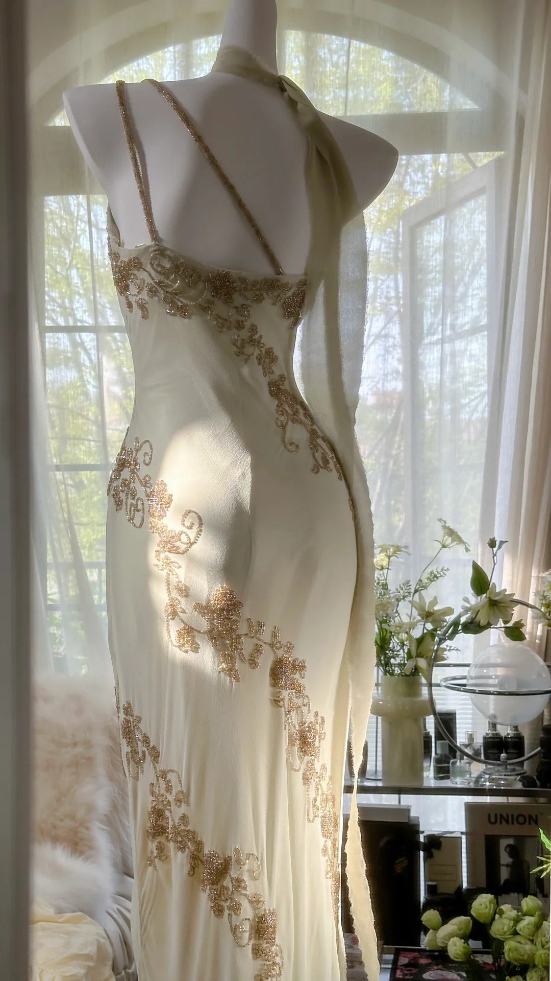 Flowy One Shoulder Chiffon Beaded Elegant Prom Dresses