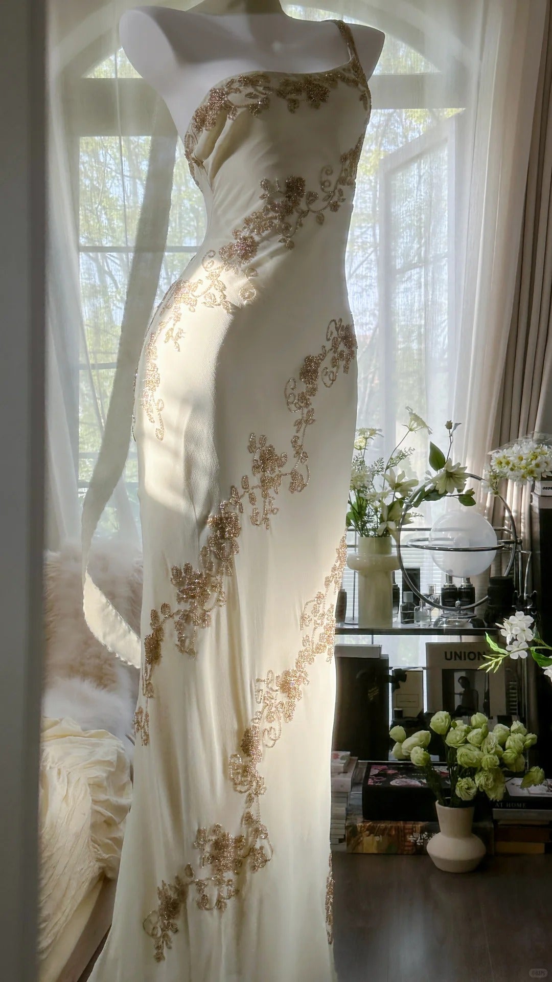 Flowy One Shoulder Chiffon Beaded Elegant Prom Dresses