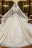 For You Next Prom Dance Champagne Ball Gowns Tulle Sequins Beading Off the Shoulder Wedding Dresses With Removable Train