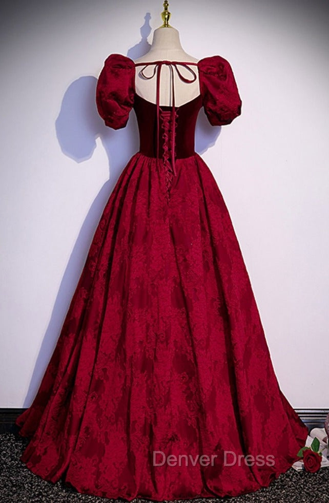 Prom Long BallGowns Prom Dresses with Floral Pattern