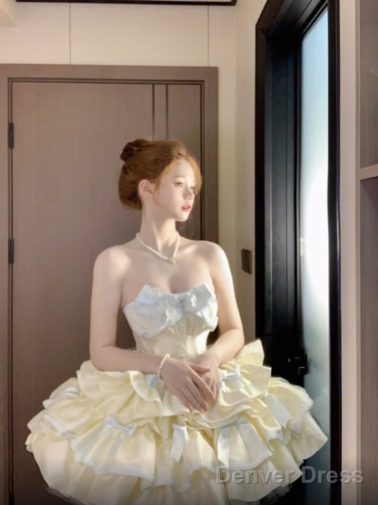 French Ball Gowns Strapless Short Champagne Lolita Dress Prom Dresses Birthday Outfits Secondary image