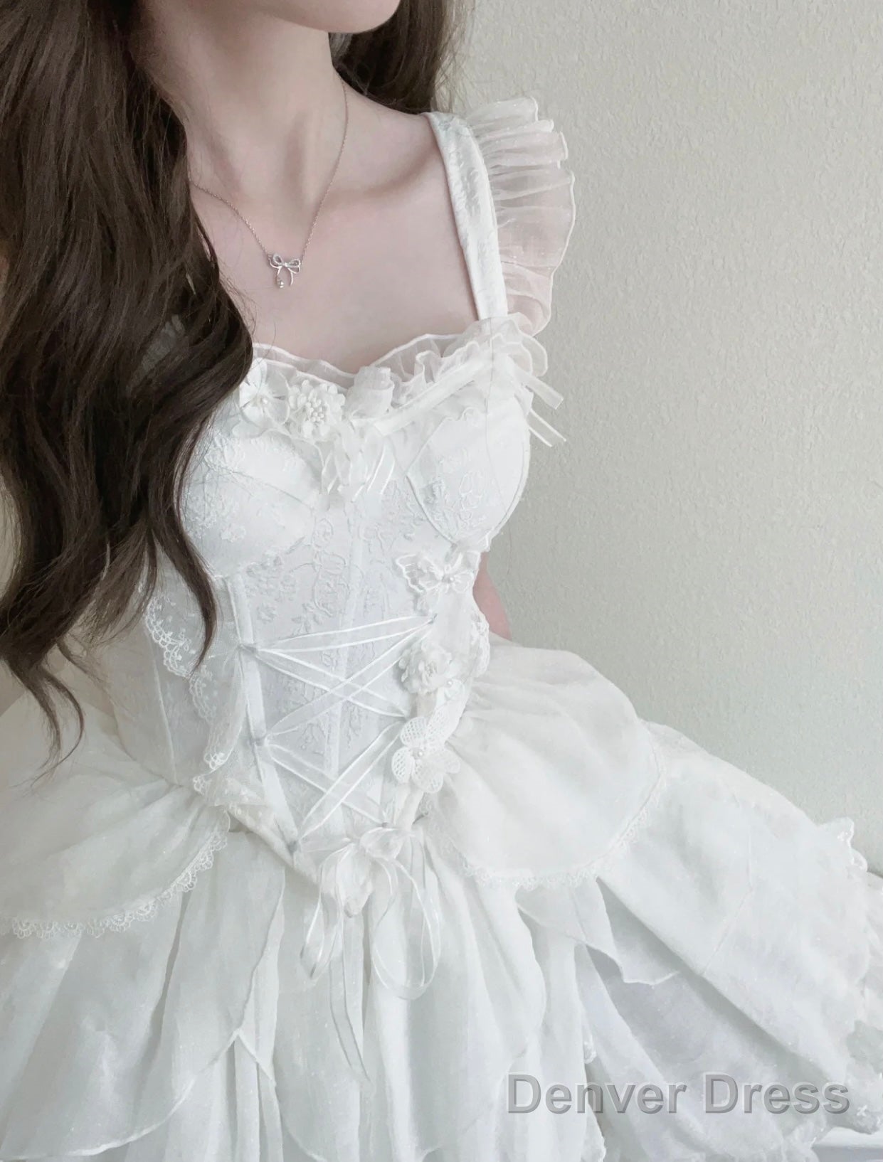 French Ball Gowns Straps Short Tulle White Lolita Dress Prom Dresses Birthday Outfits