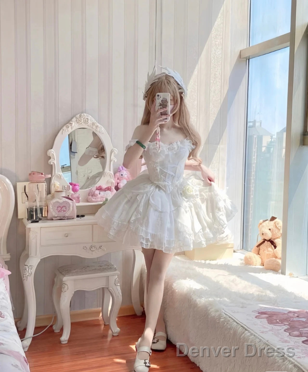 French Ball Gowns Straps Short Tulle White Lolita Dress Prom Dresses Birthday Outfits