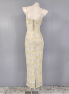 Fresh Gradient Print Spaghetti Strap Chiffon Long Prom Dresses