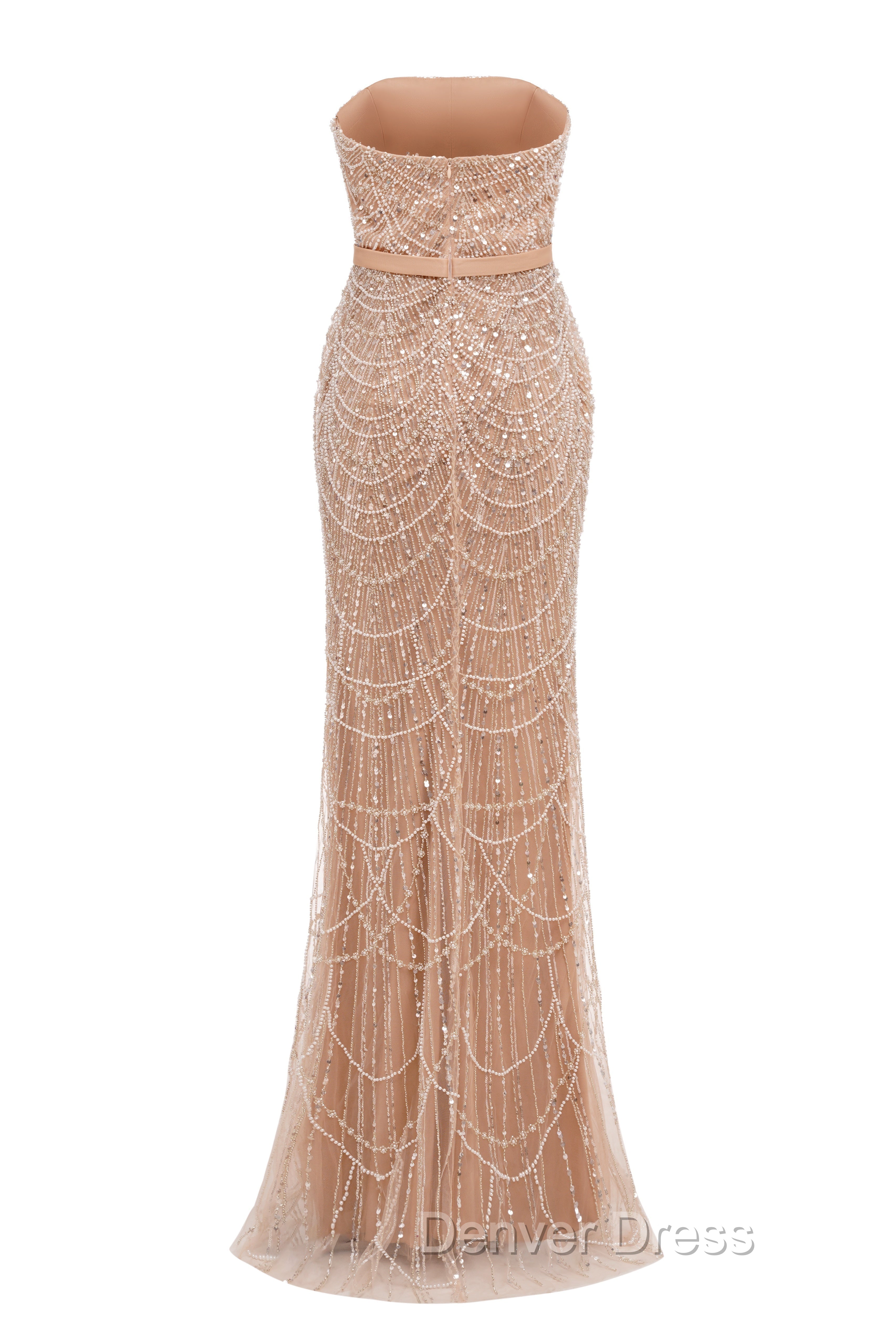 Fuchsia Beading Prom Dress Sweep Train High Neck Zipper Sleeveless Prom Dresses