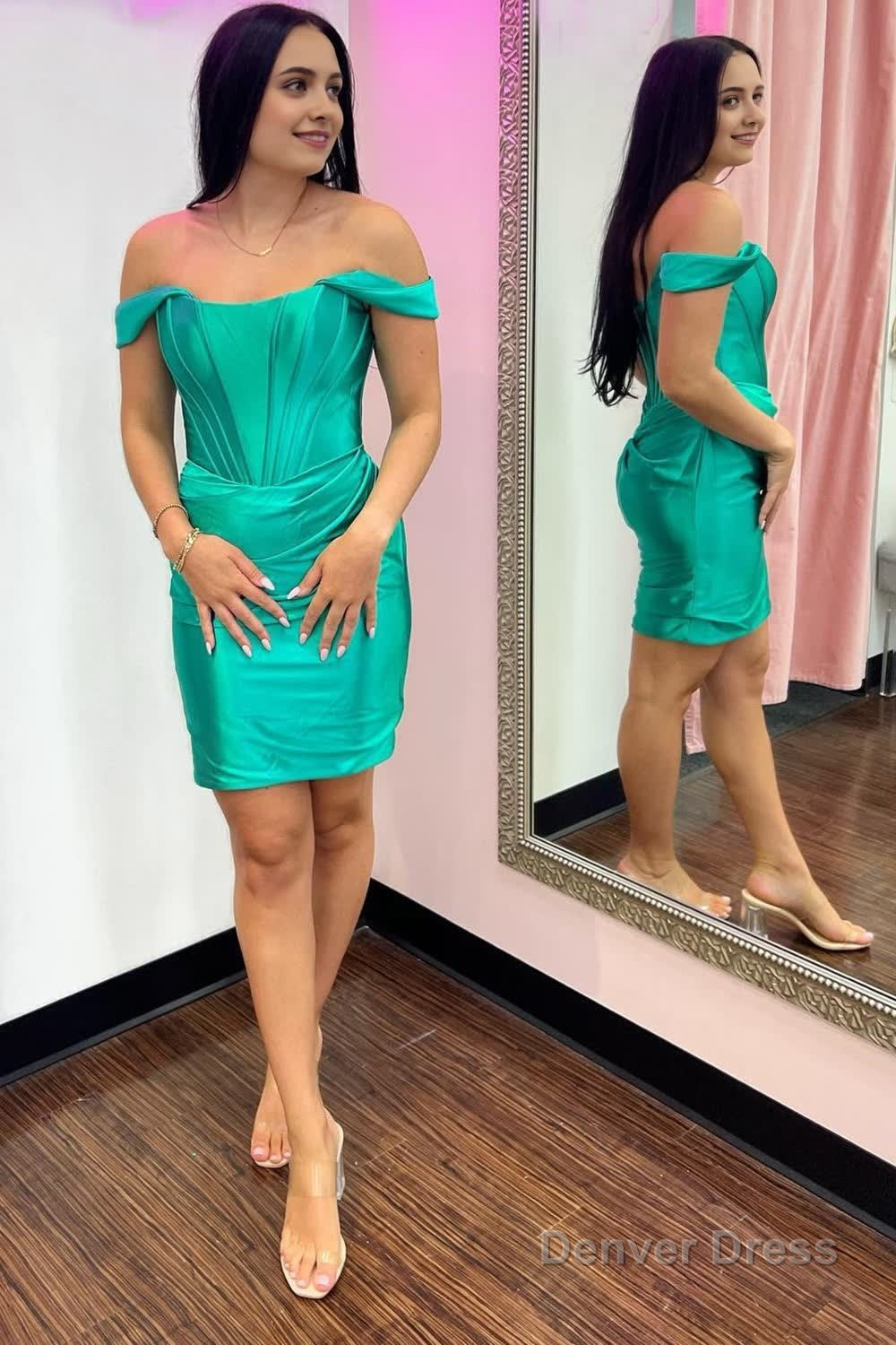 Fuchsia Off the Shoulder Ruched Tight Homecoming Dresses