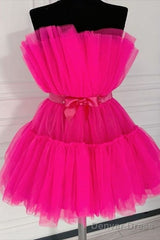 Fuchsia Party Dress Homecoming Dress Party Dress