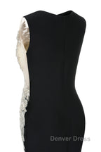 Portrait Trumpet Sweep Train Sleeveless Beading Prom Dresses
