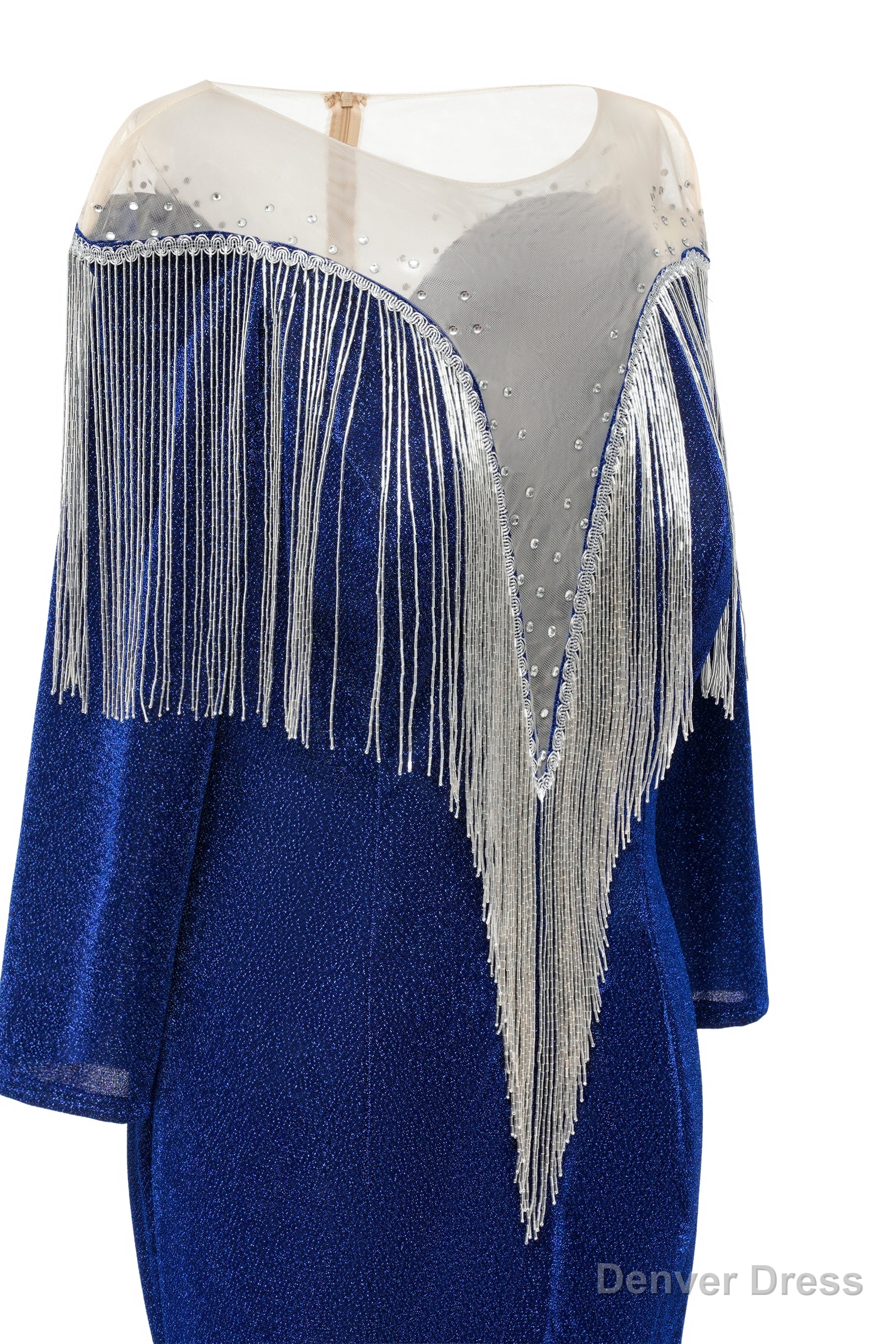 Deep V-neck Shiny Black Prom Dresses Long sleeves Mermaid Evening Party Dresses