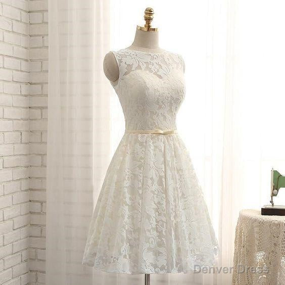 A Line Lace Prom Homecoming Dresses, Short