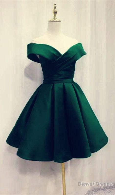 short emerald green homecoming dresses for prom party Main image